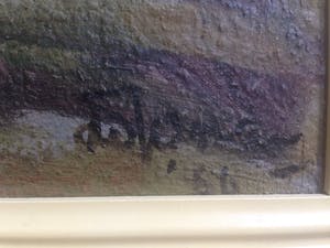 Jan Weinand De Jonge - Expressionistisch landschap met Groningse of Friese boerderijen kopen? Bied vanaf 90!