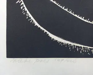 Harry Disberg - Zieke poes, houtsnede kopen? Bied vanaf 60!