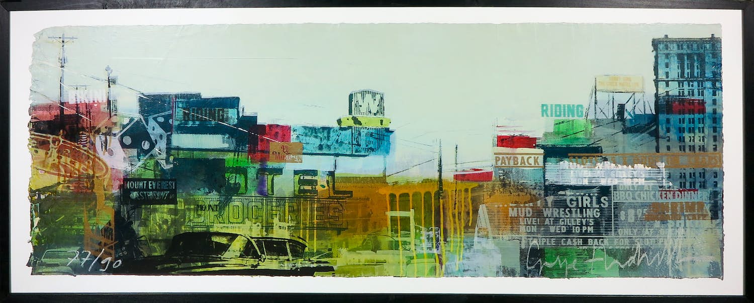 George Heidweiller - Zeefdruk, Cityscape 2 - Ingelijst (Groot) verkocht voor € 100!