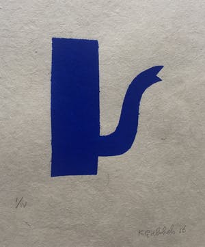 Klaas Gubbels - sjabloondruk 'Blauwe kan' - 2016 - oplage I/IV kopen? Bied vanaf 250!