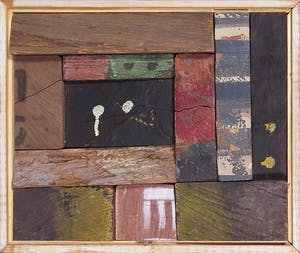 Christiaan Paul Damste - Collage van (beschilderd) hout, Ingesloten I - Ingelijst kopen? Bied vanaf 300!