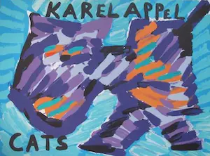 Karel Appel - Kleurenlitho HAPPY CAT kopen? Bied vanaf 125!