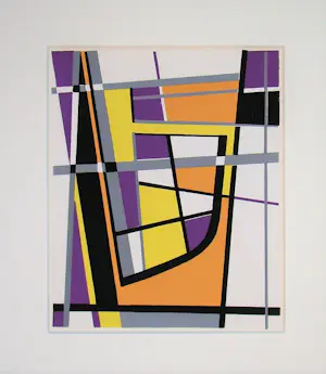 Jean Leppien - Abstracte compositie - 1952 - Sjabloon in gouachekleuren kopen? Bied vanaf 150!