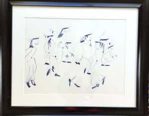 Emo Verkerk - Litho Dansende Mariniers verkocht voor € 120!