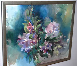 Hen Euverman - impressionistisch bloemenboeket in een kwaliteitslijst kopen? Bied vanaf 100!