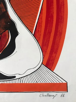 Michael Challenger - Op-Art! - Gesigneerde Zeefdruk - 'The Birth Of Chromium' - 1966 - 20/20 kopen? Bied vanaf 34!