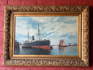 H. Meullemans - Havenzicht met stoomboot kopen? Bied vanaf 350!
