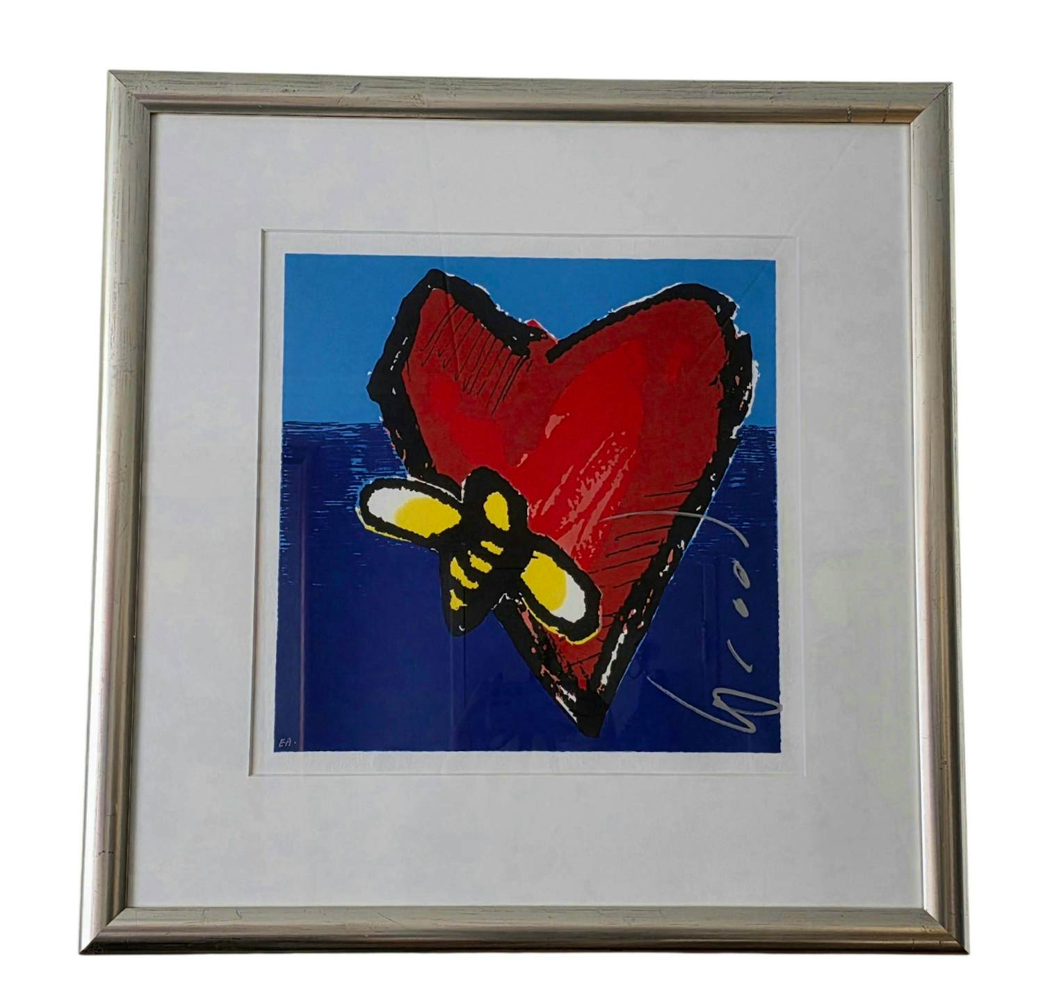 Herman Brood - Valentijn - Hart en Bij - E.A - Handgesigneerd kopen? Bied vanaf 750!