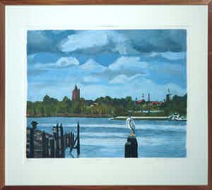 Valentin Bakardjiev - Zeefdruk, Dalem - Ingelijst verkocht voor € 1!