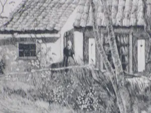 Johannes Graadt van Roggen - Huisje in Nieuw Domburg - Ets kopen? Bied vanaf 100!