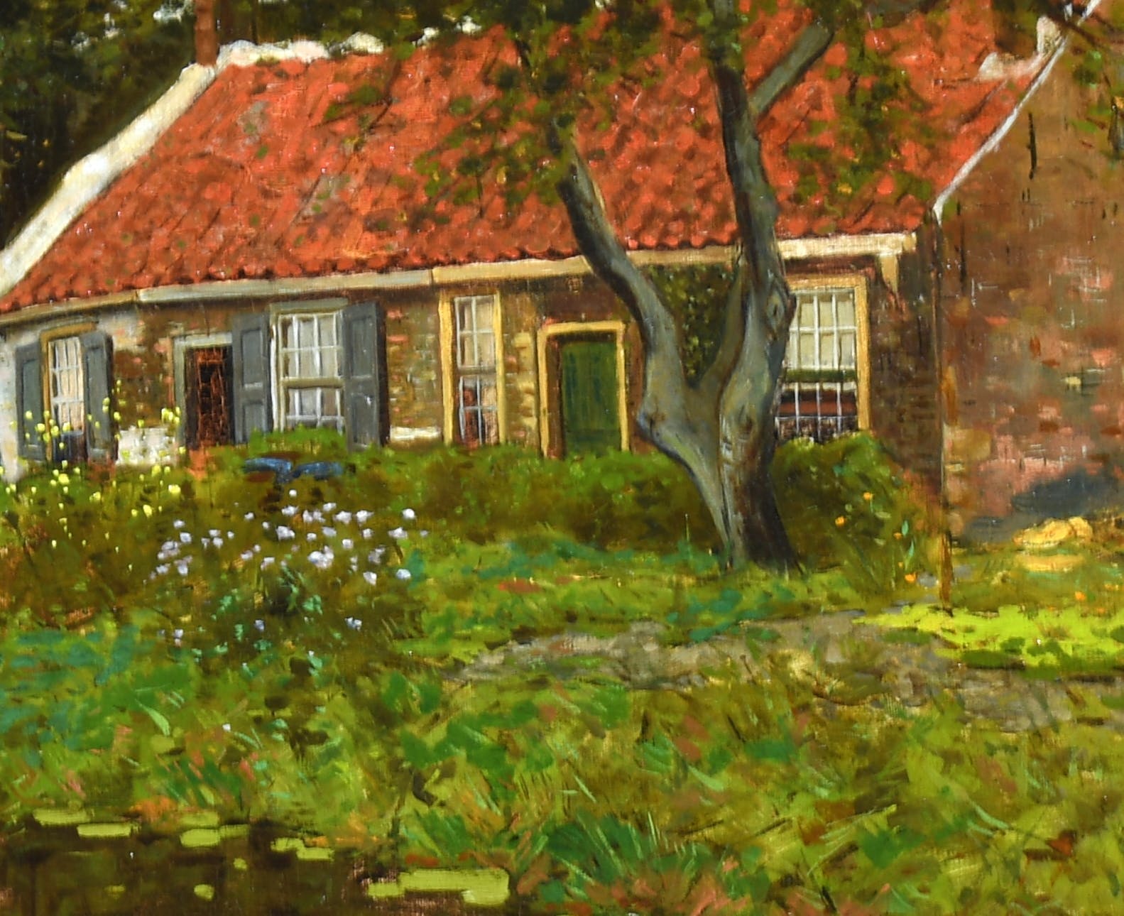 Johan Pieter van Strijen - "Duinhuisje"bij Oostvoorne - Landschap -Olieverf - Toegeschreven  kopen? Bied vanaf 145!