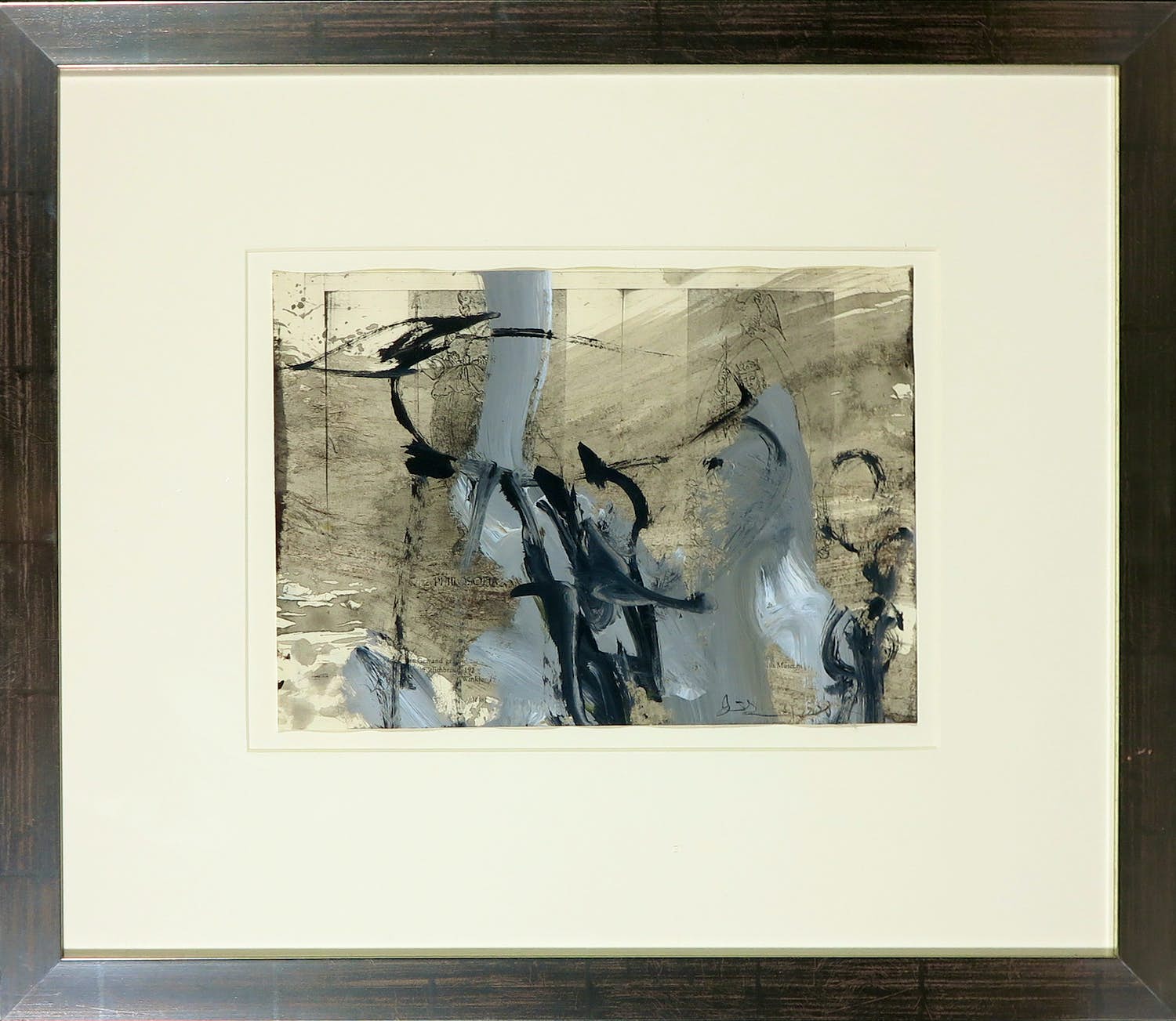 Niet of onleesbaar gesigneerd - Gemengde techniek op papier, Zonder titel - Ingelijst kopen? Bied vanaf 1!