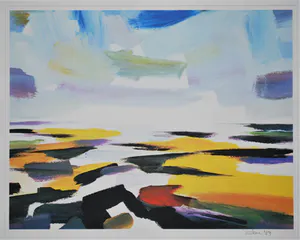 Eddy Sikma - Waddenzee - zeefdruk - zuurvrij ingelijst kopen? Bied vanaf 100!