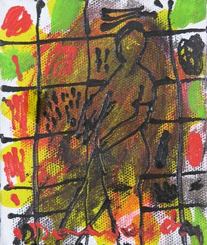 Dominique Chan - Acryl op doek, Z.T. Abstracte compositie kopen? Bied vanaf 1!