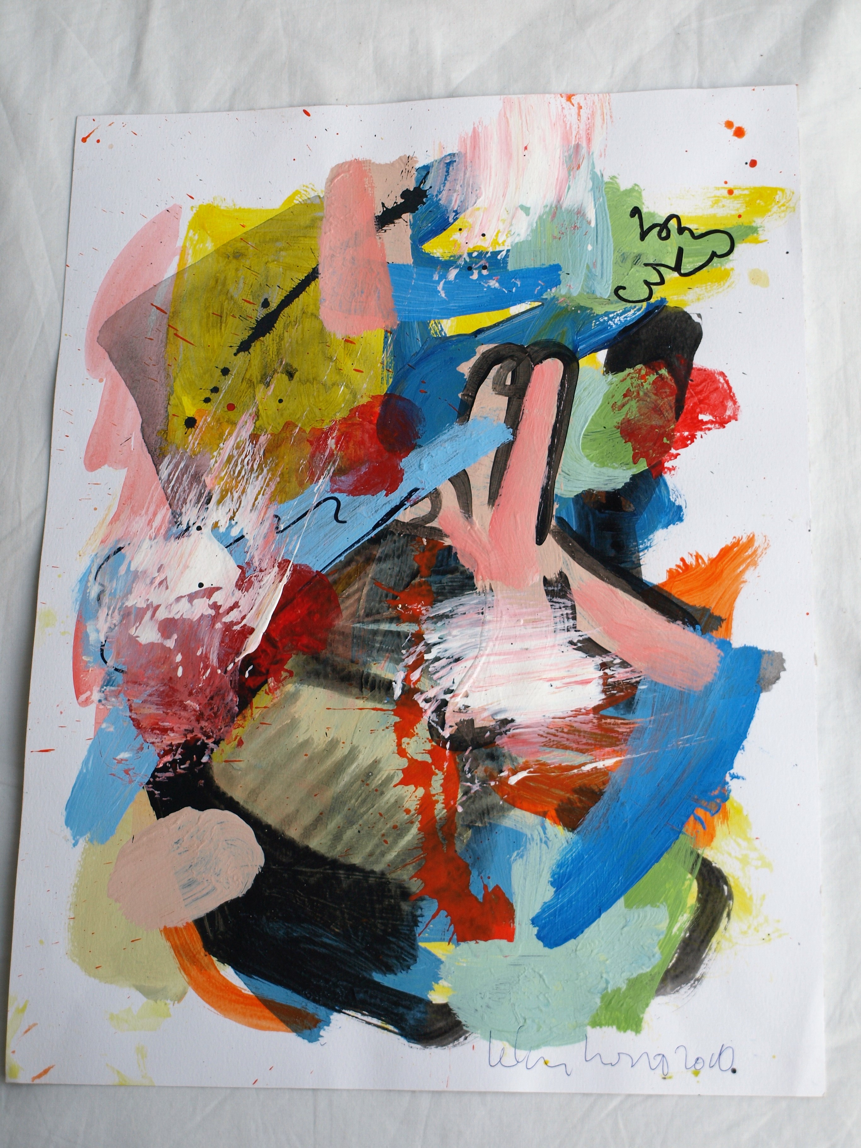 Peter Klashorst - Acrylverf op papier – Abstract landschap 2 - 2016 kopen? Bied vanaf 30!