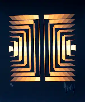 Jean Pierre Yvaral - zeefdruk: abstract verkauft für € 125!