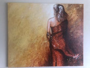 Roel Hofman - vrouw omwikkeld met doek, rugaanzicht. kopen? Bied vanaf 100!