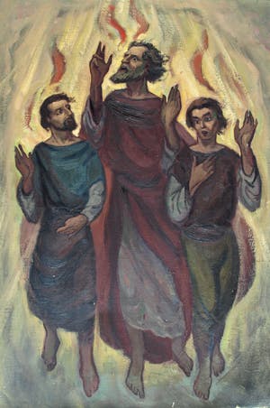 Klaas Pijlman - Olieverf op doek , “Jezus met 2 Apostelen” – groot - ca. 1975 kopen? Bied vanaf 1!