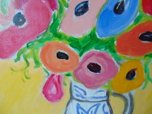 Keimpe Kootstra - Anemonen in vaas met gemberpotje. kopen? Bied vanaf 250!