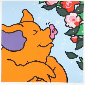 Shunyam - Zeefdruk, I smell the roses! - Ingelijst kopen? Bied vanaf 50!