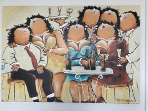 Theo Broeren - Glicée met acryl op doek ‘ Cosy’ kopen? Bied vanaf 90!
