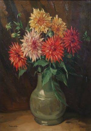 Willem Frederik Noordijk - olieverf op board - bloemstilleven kopen? Bied vanaf 225!