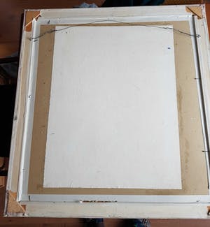 Klaas Pijlman - Olieverf op board, "figuren in het vuur die hogere macht aanbidden" kopen? Bied vanaf 1!