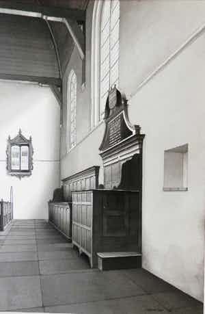 Maarten 't Hart - Interieur N.H. Kerk te Bunschoten verkocht voor € 250!
