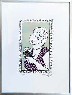 Jacques Tange - 'Bird' (2008) - Ingelijst verkocht voor € 65!