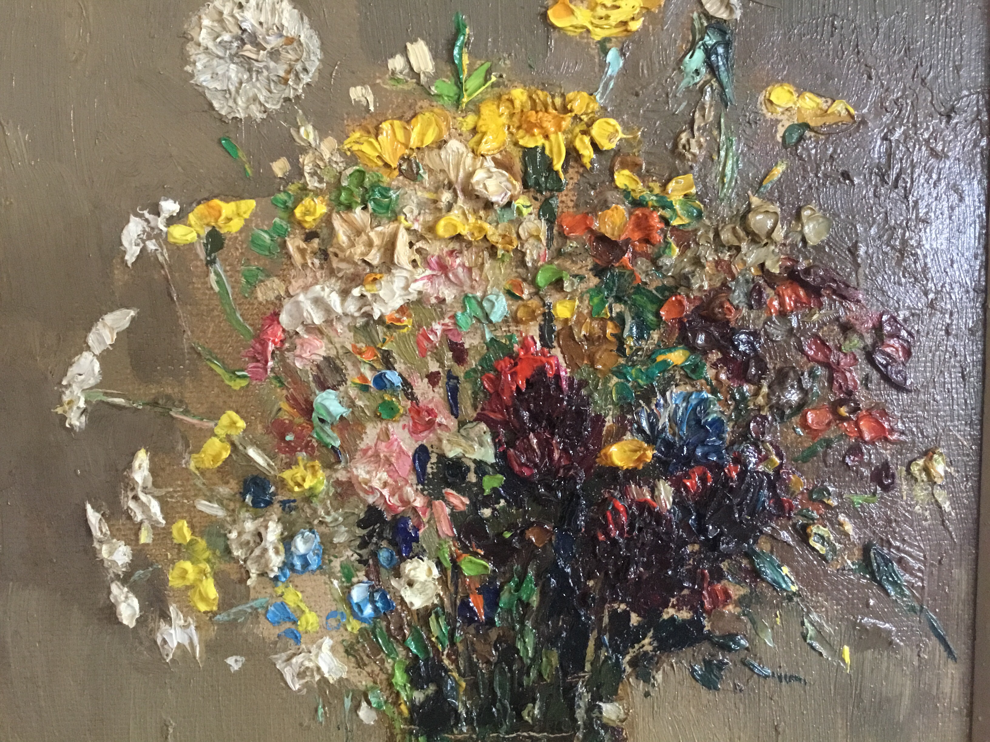 Hendrik Broer - Stilleven van kleurig zomerboeket in glazen vaas  kopen? Bied vanaf 150!