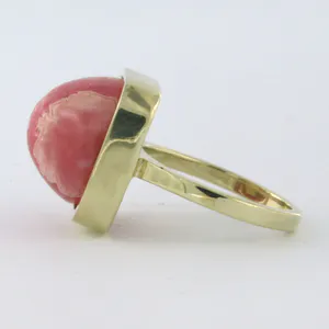 BWG gele ring bezet met roze agaat - ringmaat 17(53) kopen? Bied vanaf 170!