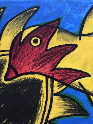 Corneille - Grote zeefdruk Vrouw,Zon,Vogel, hand gesigneerd kopen? Bied vanaf 160!