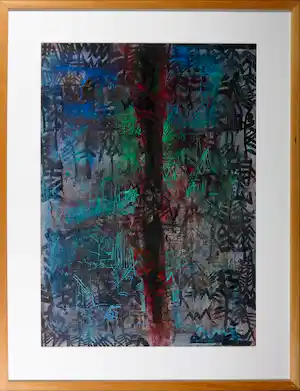 Marianne Benko - Gemengde techniek op papier, Aarde, water en lucht - Ingelijst verkauft für € 40!