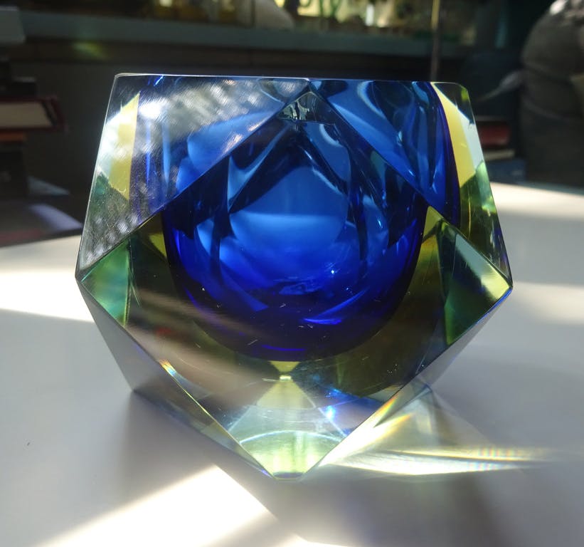 Flavio Poli - Flavio Poli- diamant geslepen- Murano sommerso vaasje- 1950/60 kopen? Bied vanaf 135!