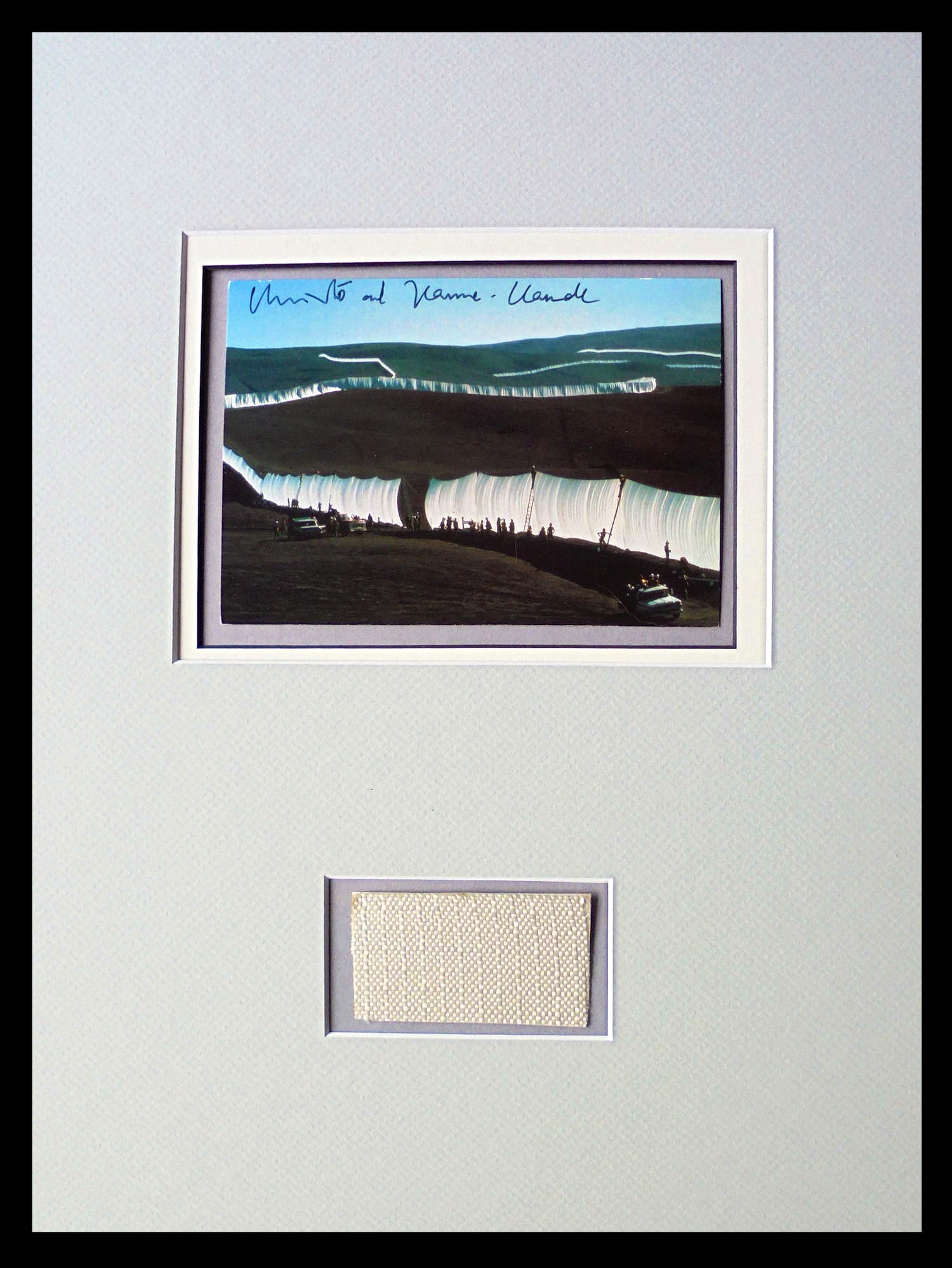 Christo - Collage Project Running Fence - handgesigneerd inc. stofmonster - ready to frame verkocht voor € 1!