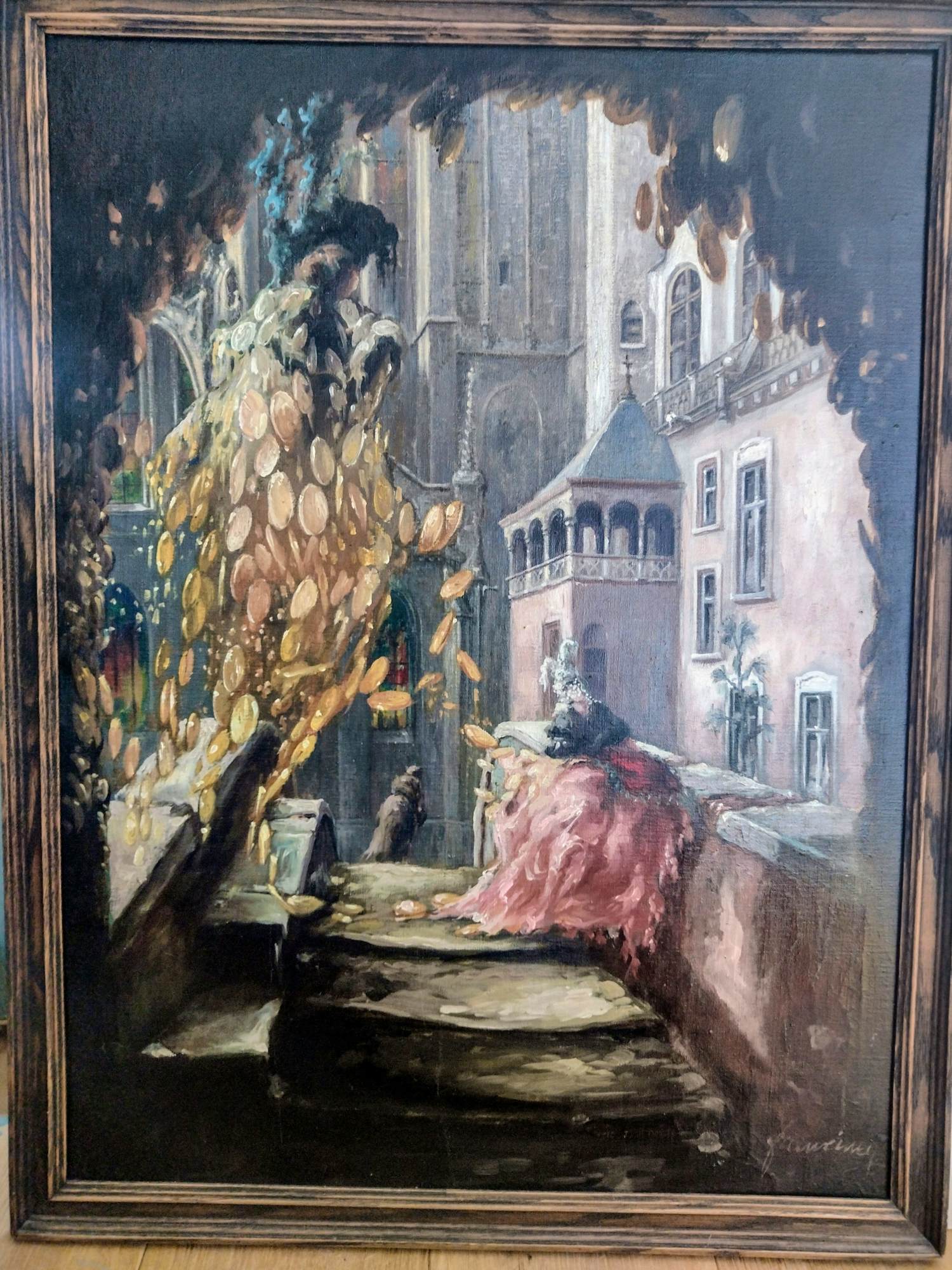 Francois Neymans - Elegenate dame op een brug in Brugge kopen? Bied vanaf 50!