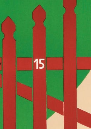 Joseph Willaert - Rood hekken met huisje in achtergrond kopen? Bied vanaf 350!