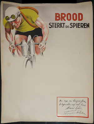 Niet of onleesbaar gesigneerd - Affiche, Brood sterkt de spieren kopen? Bied vanaf 1!