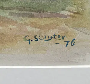 Ger Sluijter - Terschelling - dorpsgezicht - aquarel - gesigneerd kopen? Bied vanaf 40!