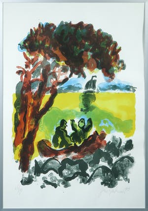 Jan Sierhuis - Litho, Zonder titel - Ingelijst kopen? Bied vanaf 35!