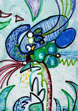 Miriam Slaats - Gemengde techniek: Koesteren - 1988 verkocht voor € 199!