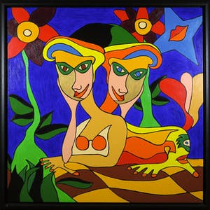 Hans Schoots - Acryl op doek, Zonder titel - Ingelijst (Groot) kopen? Bied vanaf 1!