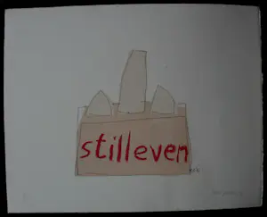 Klaas Gubbels - hand ingekleurde zeefdruk: Stilleven - 1979 - 2021 (uniek item!) kopen? Bied vanaf 395!