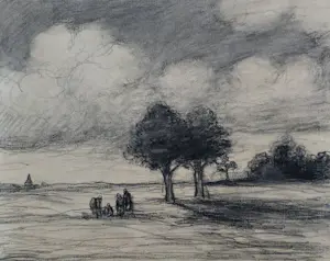 AcheterJakob Smits - Gesigneerde houtskool tekening - Figuren in landschap? Enchérissez de 75!