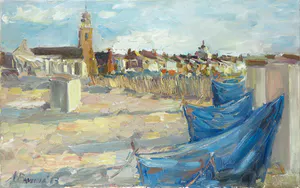 Anna Pavlova - Olieverf op doek, Blue waves kopen? Bied vanaf 1!