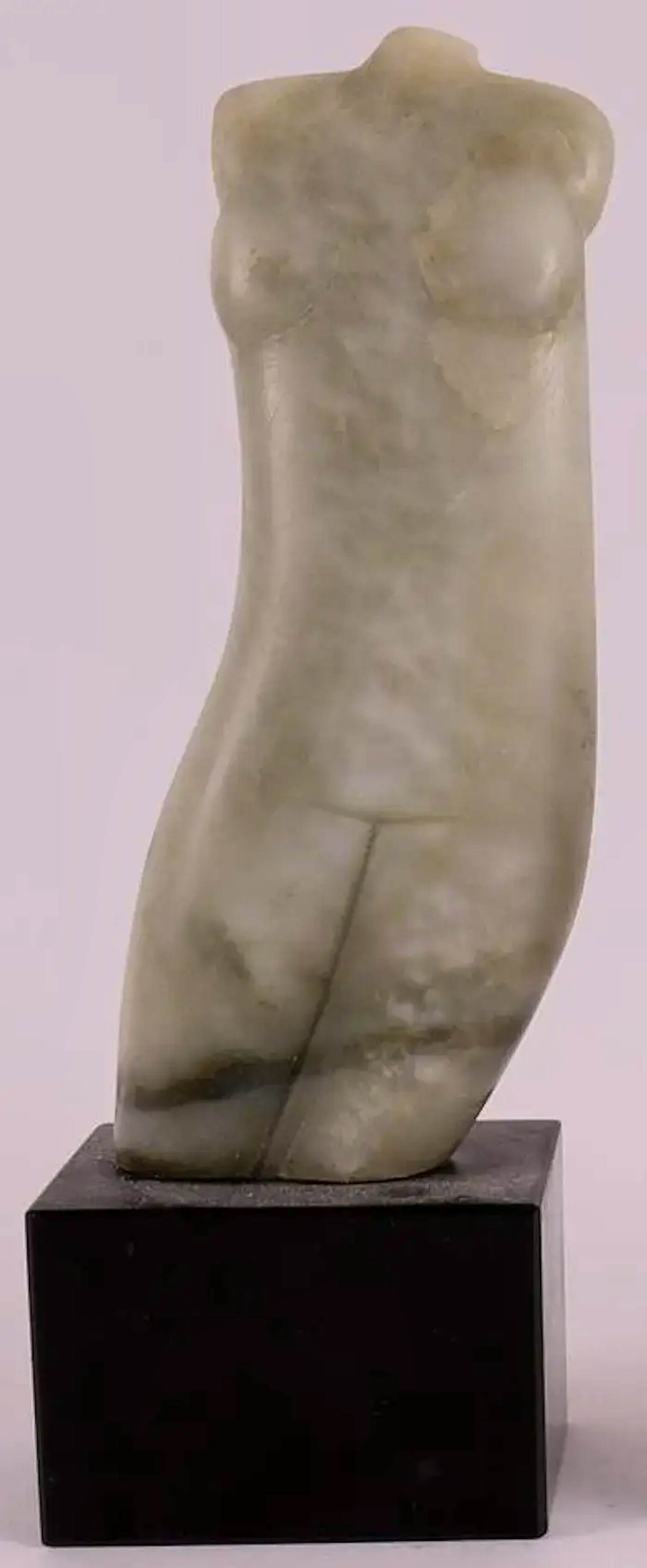 Monica van Dael - Beeld: Albasten torso op natuurstenen basement kopen? Bied vanaf 189!