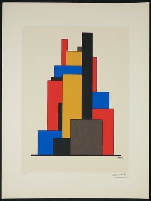 Lajos Kassak - Zeefdruk, Constructivistische voorstelling kopen? Bied vanaf 200!