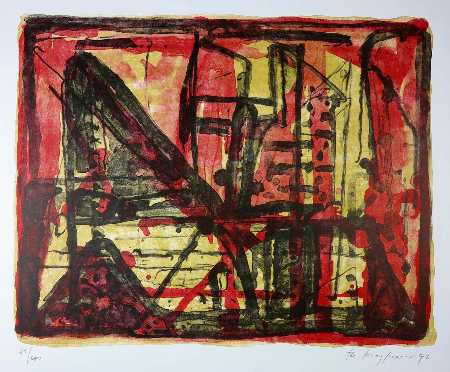 Theo Kuijpers - Litho, Zonder titel verkocht voor € 35!