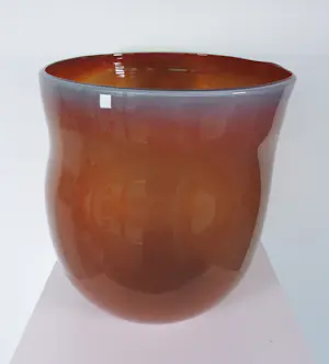 Bernard Heesen - Glasobject, Zeer grote oranje vaas kopen? Bied vanaf 400!