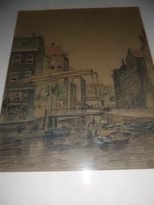 Chris Snijders - Potlood tekening, van een stads gezicht. kopen? Bied vanaf 35!